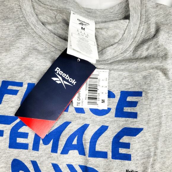 Reebok New Fierce Female Club graphic tee heather gray size M - Picture 7 of 8